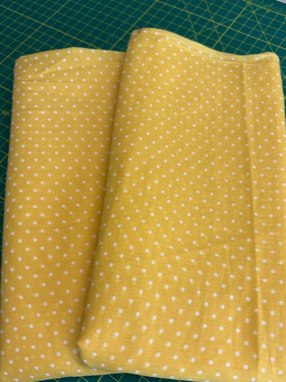 Yellow Cotton Polka Dot Fabric